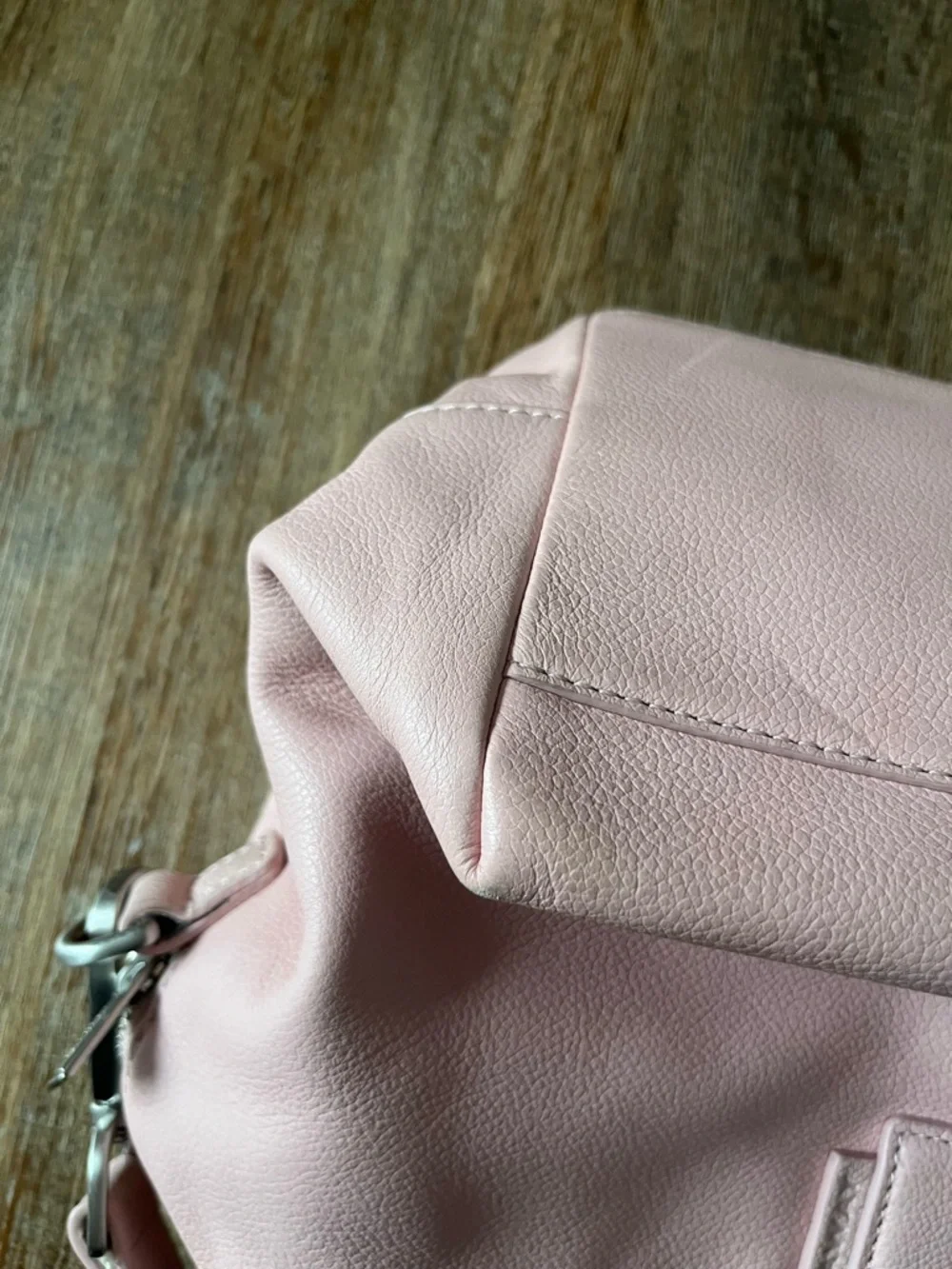 Away Pink Leather Weekender Travel Bag with Removable Strap - Picture 11 of 14
